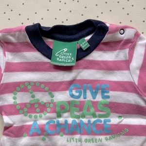 NWOT - 100% Organic Peace & Love Onesie